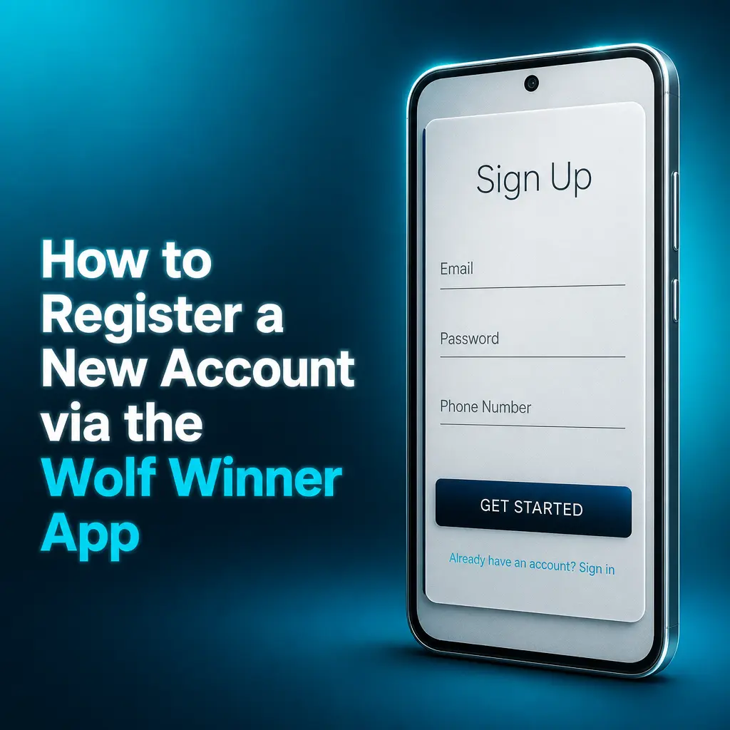 Wolf Winner app registration screen