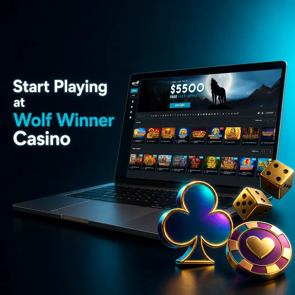 Wolf Winner Casino lobby on screen