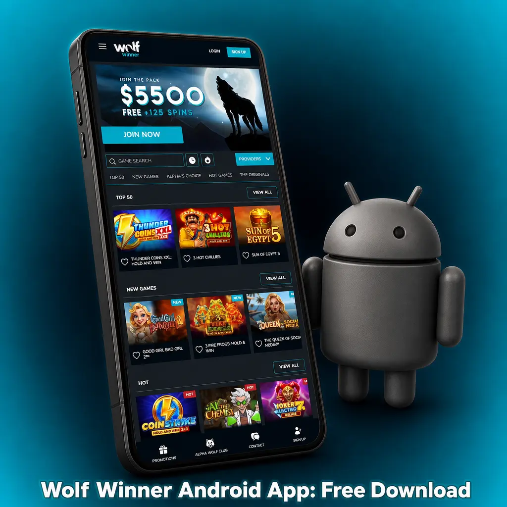 Wolf Winner Android app download screen
