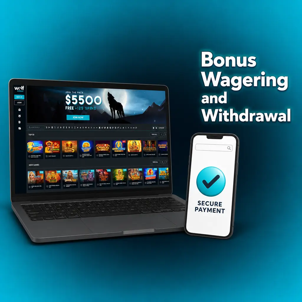 Wolf Winner bonus wagering and withdrawal overview